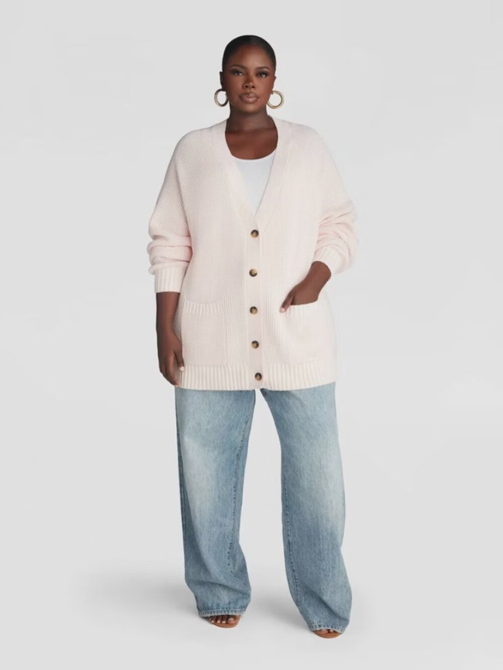 KBB by KAHLANA Women's 'The Letterman Cardigan' - Pink L
